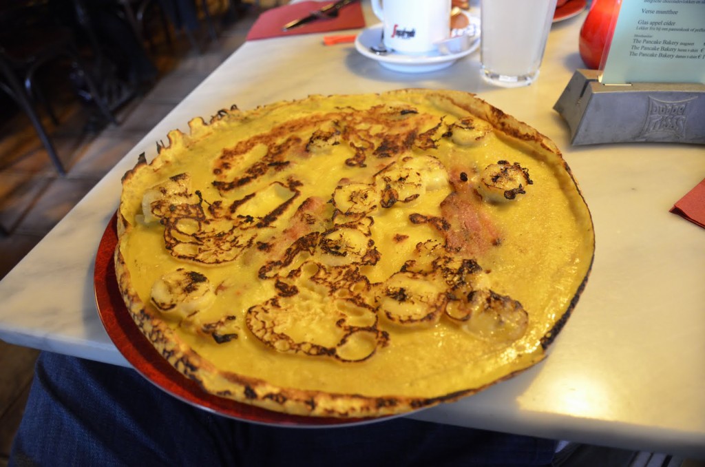 Bacon and banana pancake
