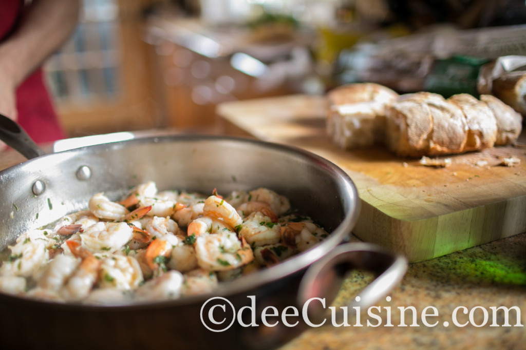 Gambas al ajillo, or "Shrimp with garlic"