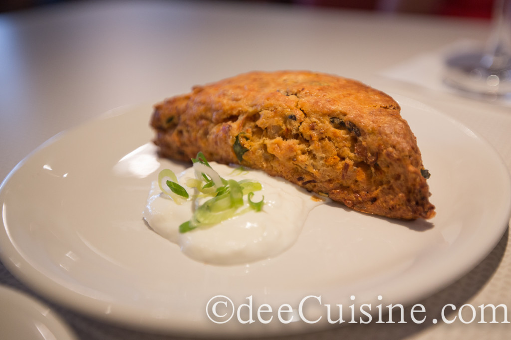 Kimchi bacon cheddar scone