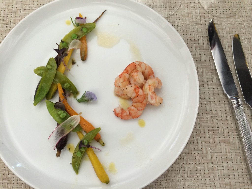 Green Market Vegetable Salad with Spotted Prawns