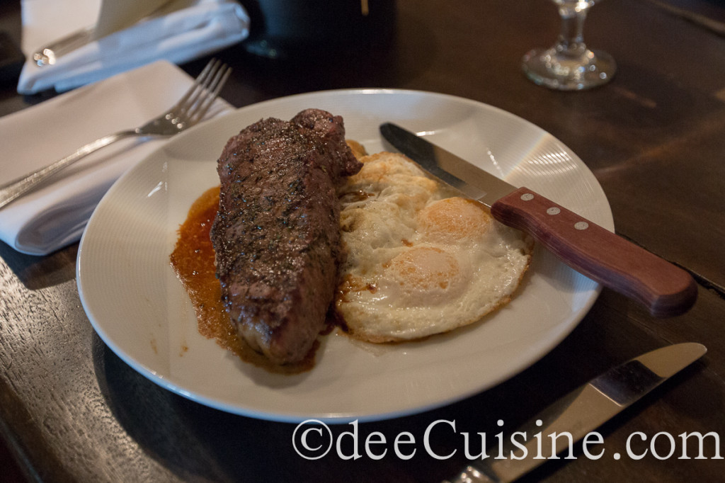 Grilled 12oz NY Strip Steak, Herb Roasted Potato, Scrambled Eggs