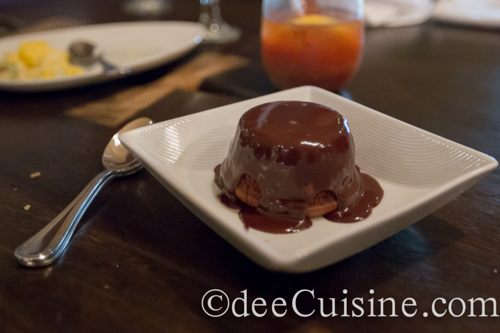 Warm Valrhona Chocolate Cake, Vanilla Ice Cream