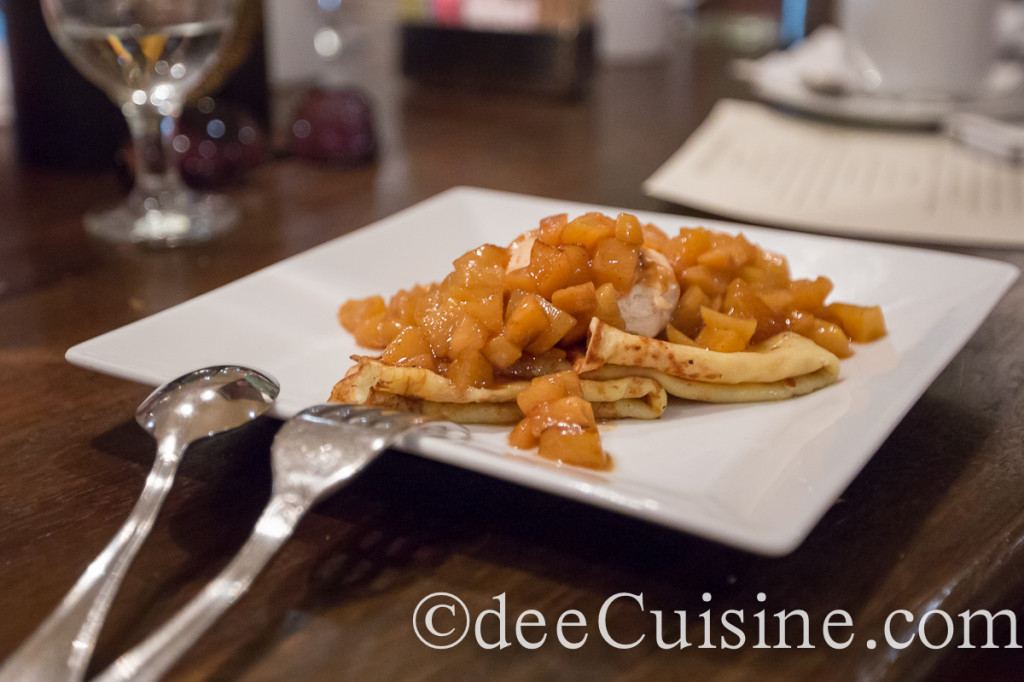 Peach Cobbler Crepe, Chilled Crème