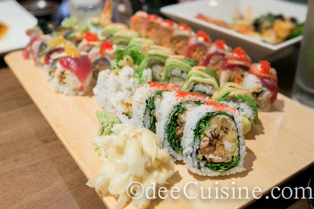 Spider Roll, Gramercy Park Roll, Perfect Fantasy Roll, and Strawberry Fin Roll