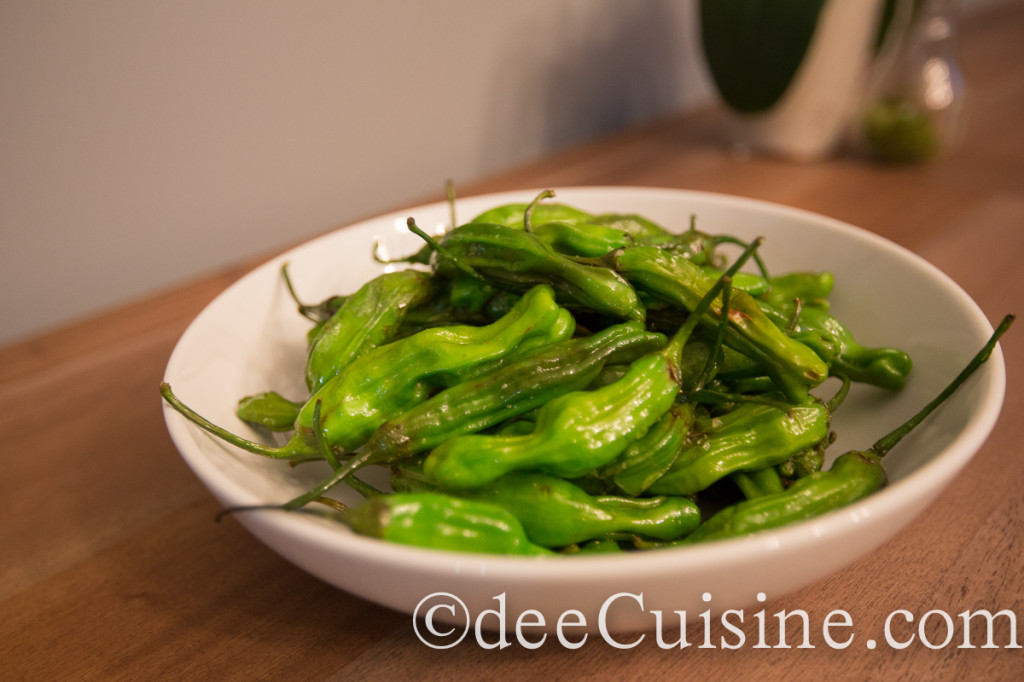 Blistered Shishito Peppers by deeCuisine.com