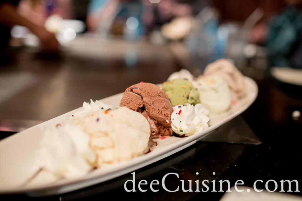 Selection of ice cream
