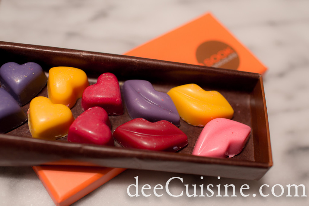 For Valentine's Day - chocolate hearts and lips