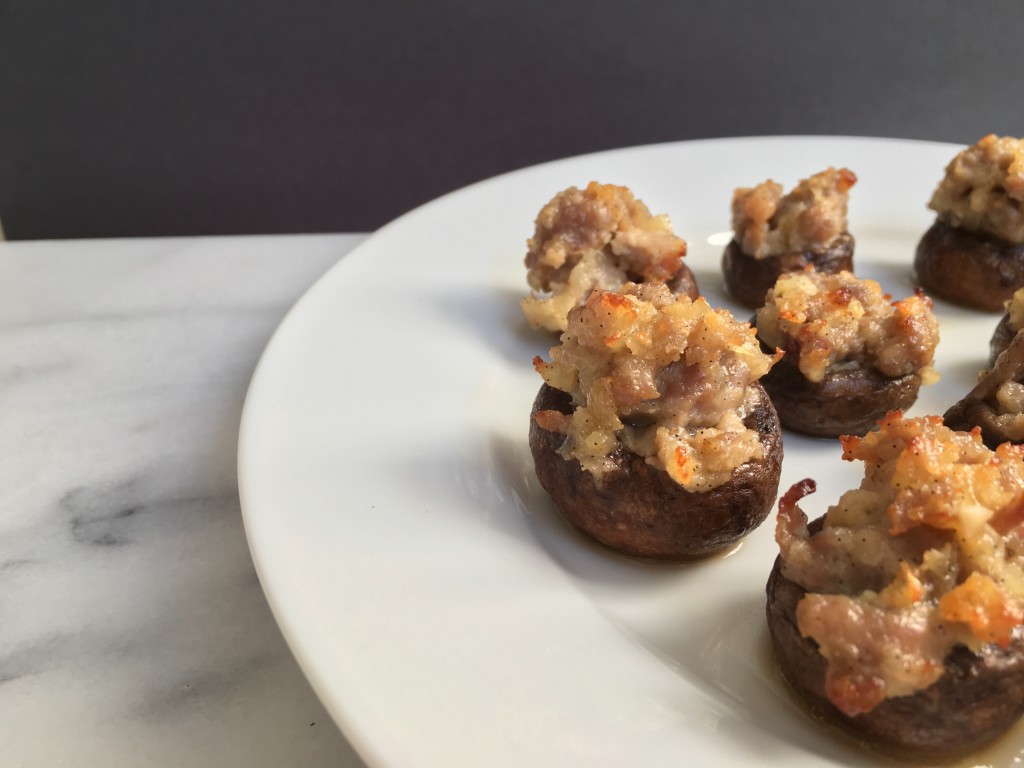Sausage Stuffed Cremini Mushrooms made with Vanilla Paste