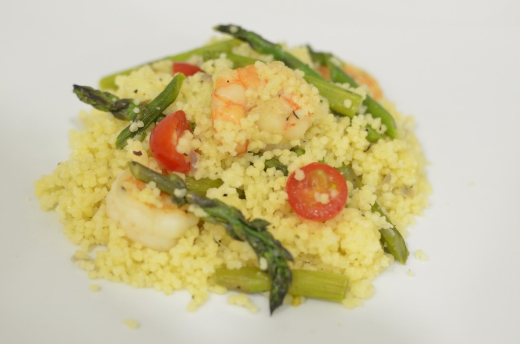 Shrimp with Asparagus and Couscous