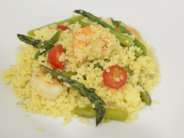 Shrimp with Asparagus and Couscous