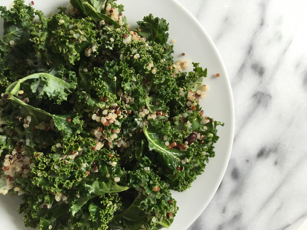Kale Salad with Quinoa and Black Beans