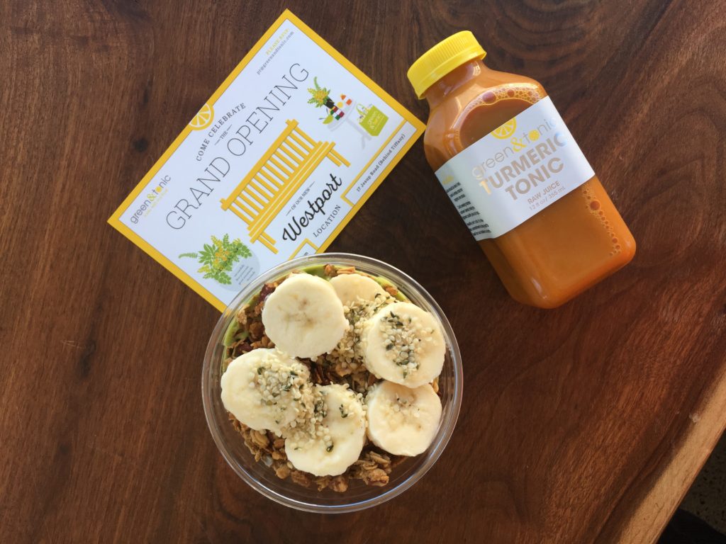 Zenergy Smoothie Bowl and Tumeric Tonic at Green & Tonic in Westport, CT