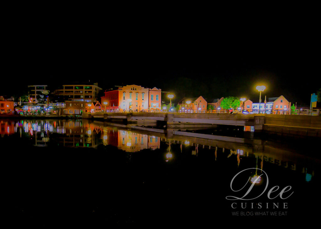 Westport Bridge - to the left is Arezzo across the Saugatuck River