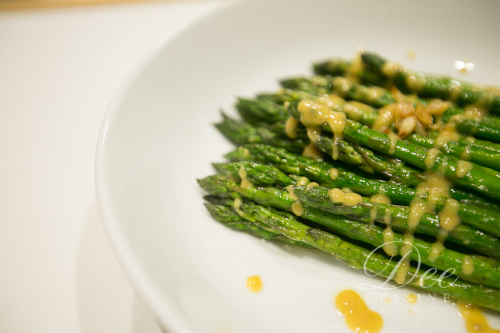 Sauteed Asparagus with Garlic and Rosemary Honey Mustard