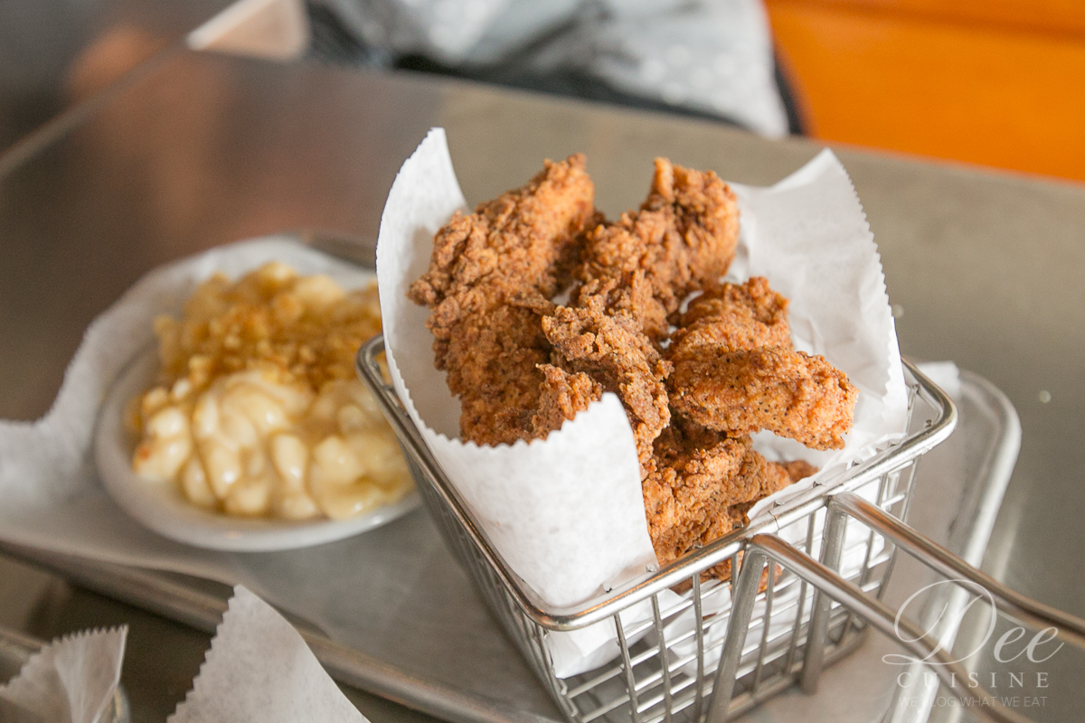 For the little foodies, Crispy Buttermilk Chicken Tenders with a side of Mac n Cheese