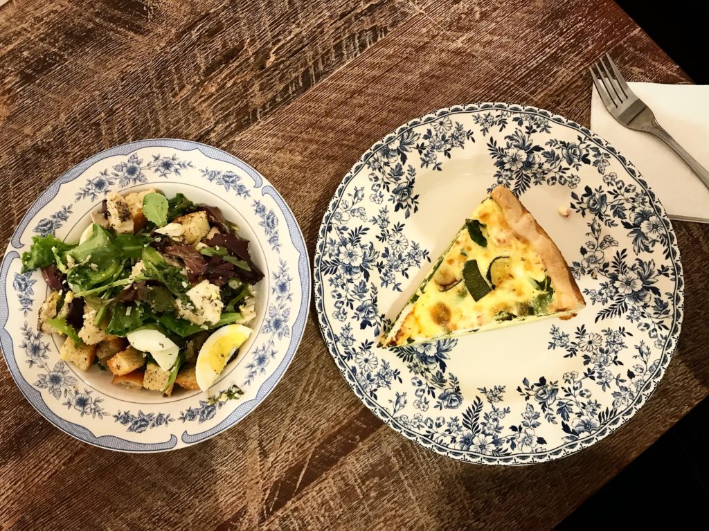 Salad and quiche at Maman Nomad