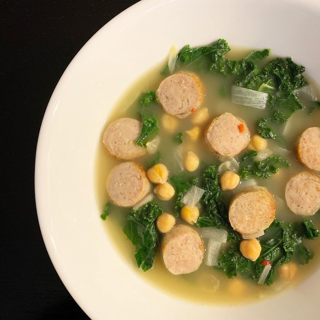 Sausage, Kale and Chickpea Soup